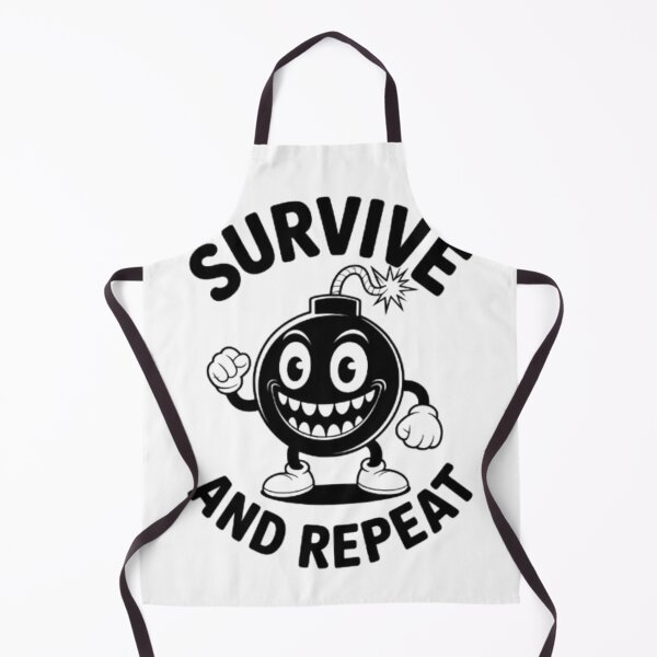 Item preview, Survive and Repeat – Dark Humor Bomb Character Graphic Tee designed and sold by NewUSShop.