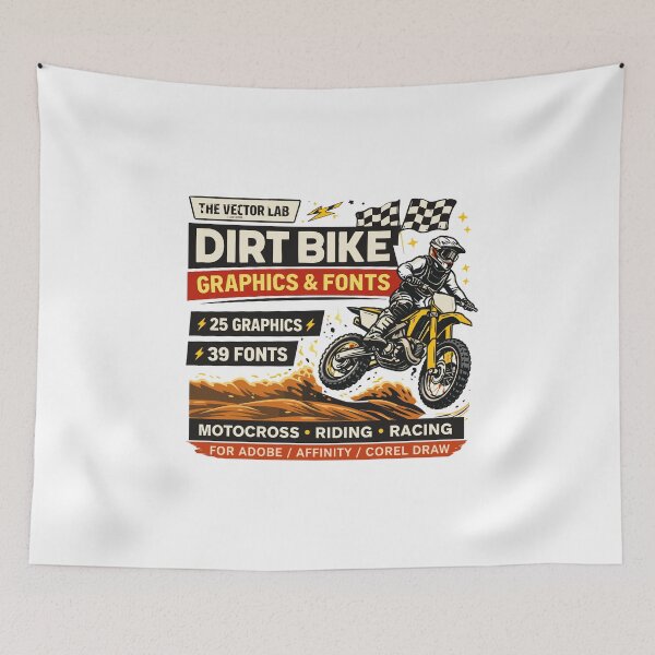 Item preview, Dirt Bike Graphics & Fonts Motocross Racing designed and sold by Matinez Pink.