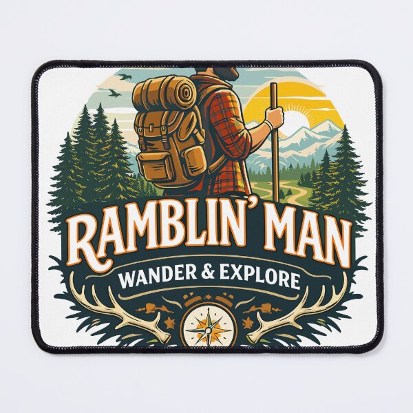 Item preview, Ramblin' Man Hiking Adventure T-Shirt designed and sold by Matinez Pink.