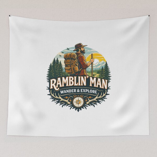 Item preview, Ramblin' Man Hiking Adventure T-Shirt designed and sold by Matinez Pink.
