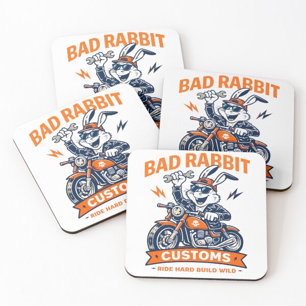 Item preview, Bad Rabbit Customs Motorcycle T-Shirt designed and sold by Matinez Pink.