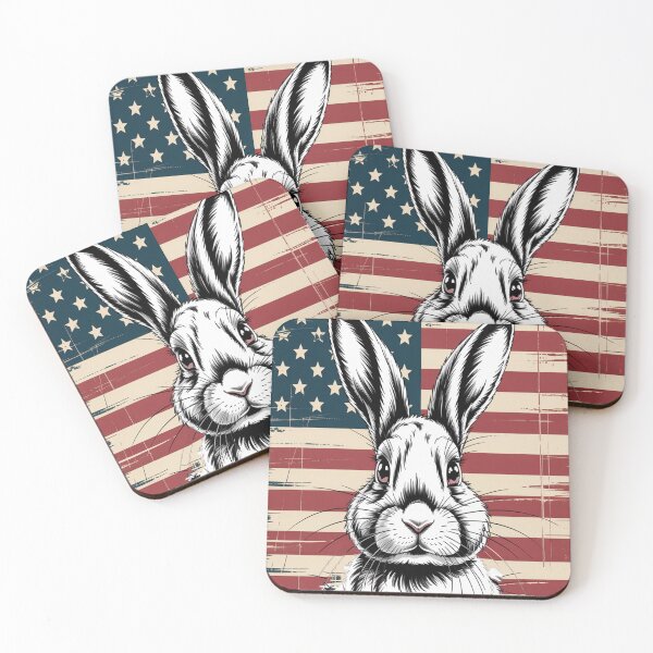 Item preview, Patriotic Red White Blue Cute Bunny Independence Day designed and sold by TheRetroStyle.