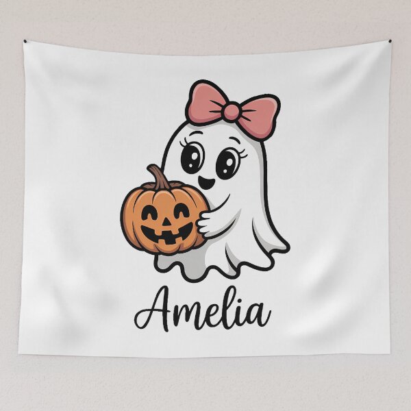 Item preview, Personalized Girls Halloween Girls Ghost Halloween Natural Girls Cute Fall designed and sold by Moon-Ape.