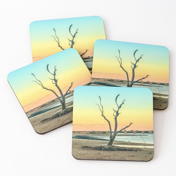 Item preview, Rooted in the Tide – Lone Tree Coastal Landscape at Sunset designed and sold by aadventures.