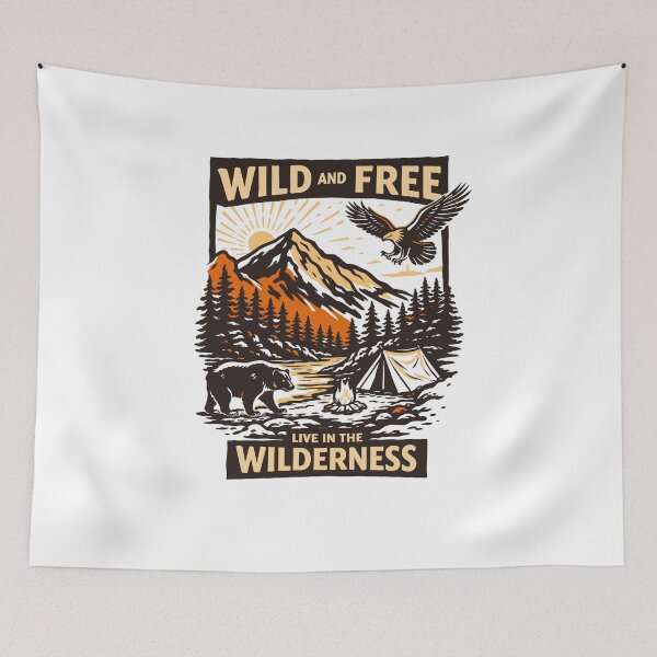 Item preview, Wild and Free Camping Adventure designed and sold by Matinez Pink.