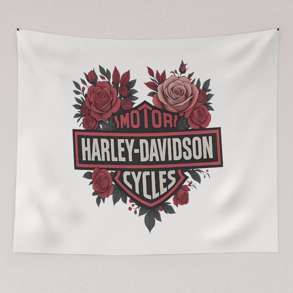 Item preview, Harley-Davidson Bar & Shield with Roses designed and sold by HyphThonia.