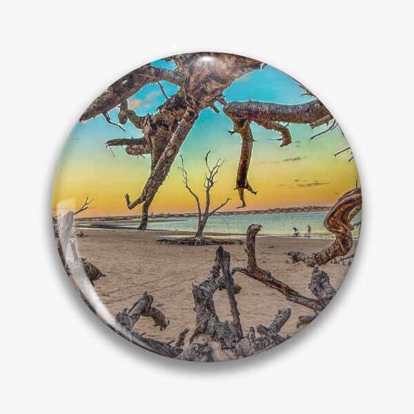Item preview, Driftwood Portal – Coastal Roots Framing the Shoreline at Sunset designed and sold by aadventures.