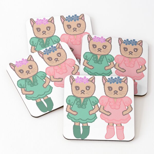 Item preview, Cute Cat Dolls in Pastel Dresses – Kawaii Character Illustration designed and sold by thanratdesign.