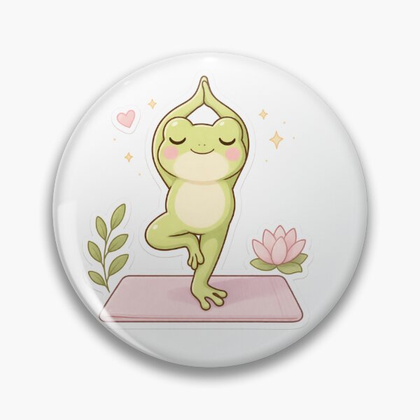 Item preview, Kawaii Frog Doing Yoga | Cute Calm Frog Yoga Sticker designed and sold by AidaAviles.