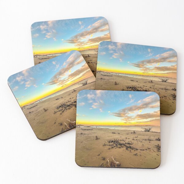 Item preview, Open Shoreline – Wide Coastal Sunset Landscape with Driftwood designed and sold by aadventures.
