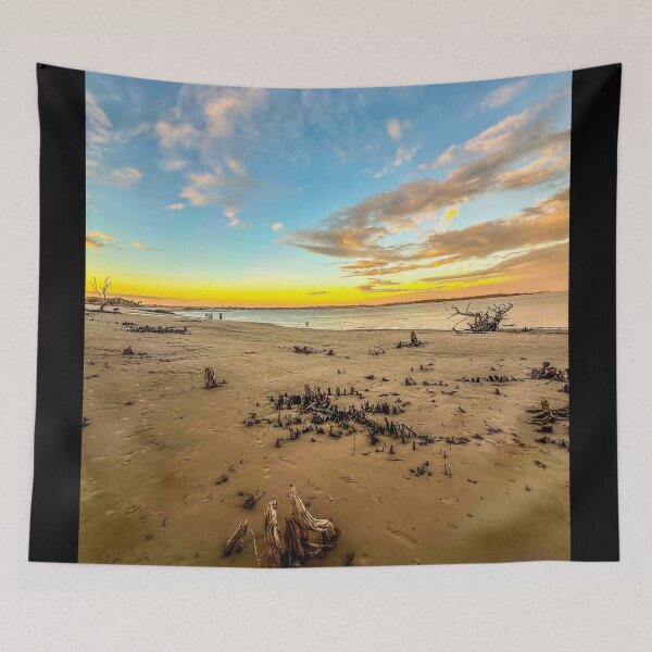 Item preview, Open Shoreline – Wide Coastal Sunset Landscape with Driftwood designed and sold by aadventures.