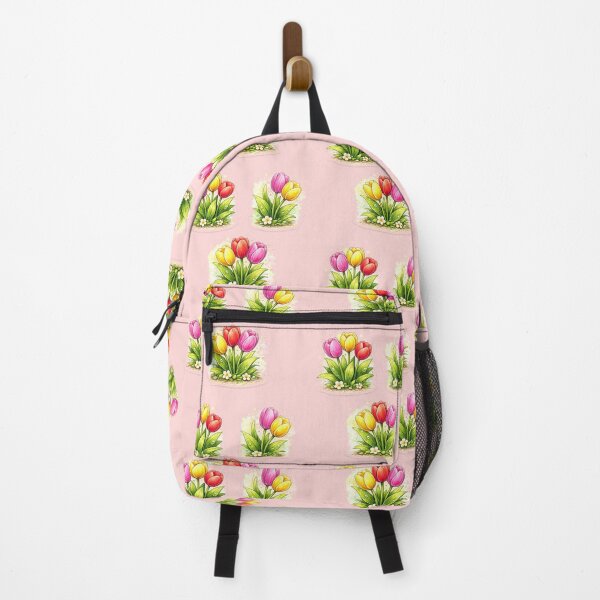 Item preview, Cute Tulip Flower Sticker – Colorful Floral Aesthetic Watercolor Tulip Illustration designed and sold by Qingtian814.