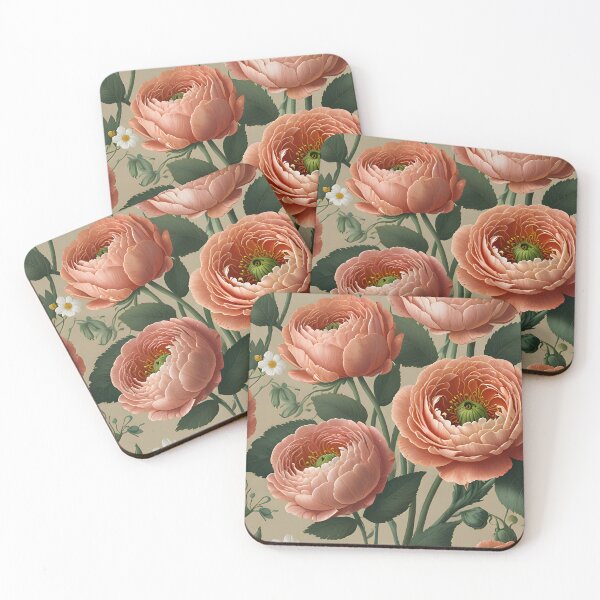 Item preview, Coral Pink Ranunculus Floral iPhone Case with Daisies designed and sold by FestivityFinds.