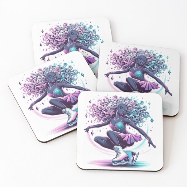 Item preview, Glorious Hair Black Figure Skater designed and sold by Lucienne Reimagined.