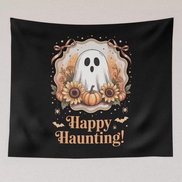 Item preview, Preppy Floral Ghost Cute Pumpkin Autumn Halloween designed and sold by Moon-Ape.