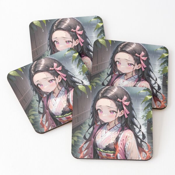 Item preview, Nezuko Kamado Demon Slayer Rainy Alley Greenery Soft Mood designed and sold by Tokyonomad.
