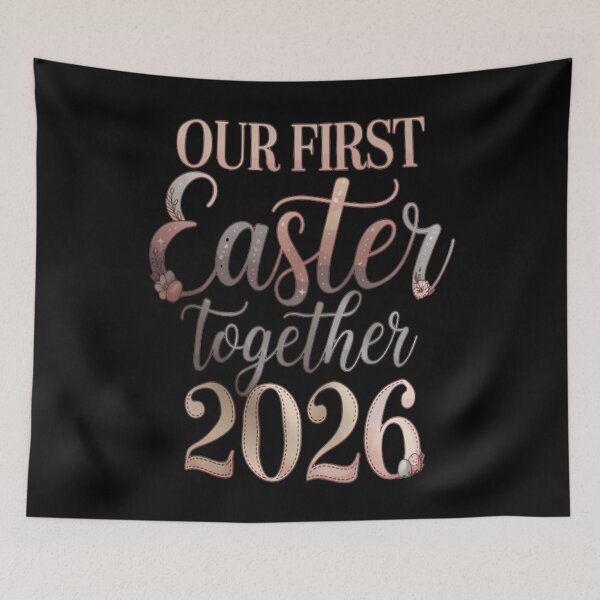 Item preview, Our First Easter Together 2026 Couple , Romantic Spring Holiday Tee designed and sold by HyphThonia.