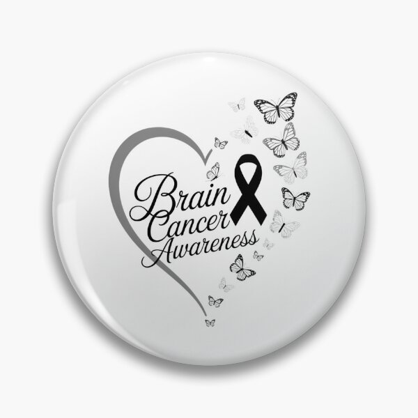 Item preview, Brain Cancer Awareness Warrior Brain Cancer Ribbon Butterflies Heart designed and sold by Moon-Ape.
