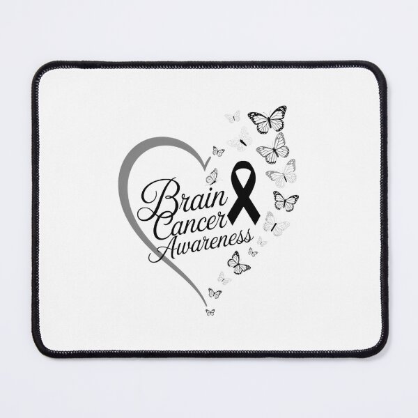 Item preview, Brain Cancer Awareness Warrior Brain Cancer Ribbon Butterflies Heart designed and sold by Moon-Ape.