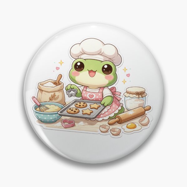 Item preview, Kawaii Frog Baking Cookies | Cute Baking Frog Sticker designed and sold by AidaAviles.
