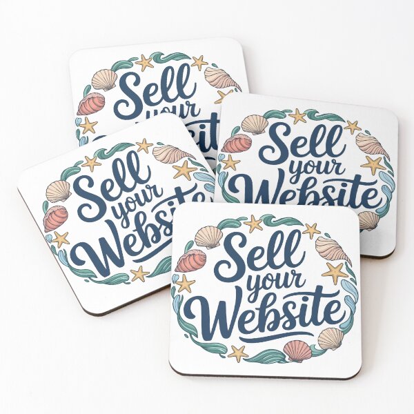 Item preview, Sell Your Website Coastal Blue Typography Business Design designed and sold by PixelWaveBD.