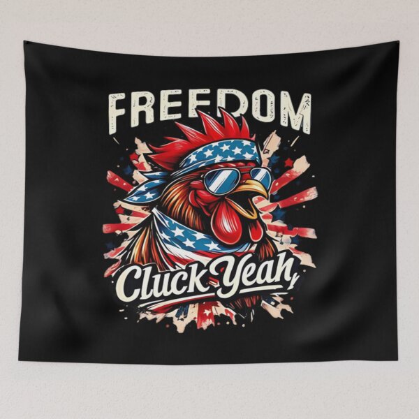 Item preview, Patriotic Rooster, Freedom Cluck Yeah, American Flag Chicken Tee designed and sold by HyphThonia.