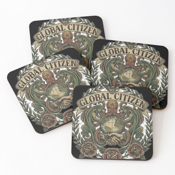 Item preview, Global Citizen Panther Octopus World Unity Old School Tattoo designed and sold by EARTH PEOPLE.