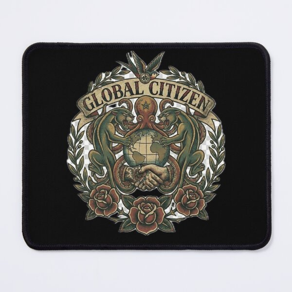 Item preview, Global Citizen Panther Octopus World Unity Old School Tattoo designed and sold by EARTH PEOPLE.
