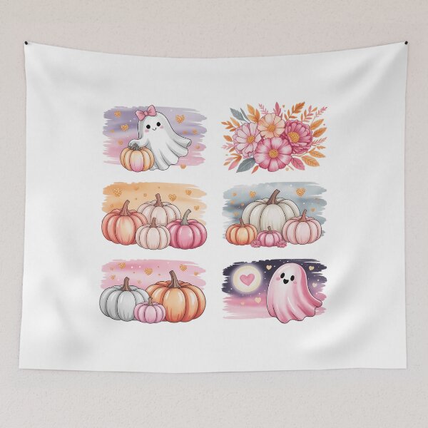 Item preview, Pumpink Ghost Flower Spooky Season designed and sold by papertaless.