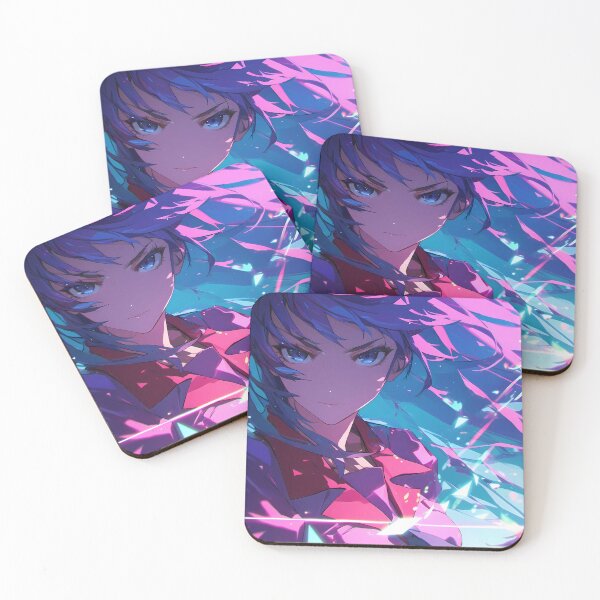 Item preview, Hitagi Senjougahara Bakemonogatari Cool Tones Serious Gaze Shard Glow designed and sold by Tokyonomad.
