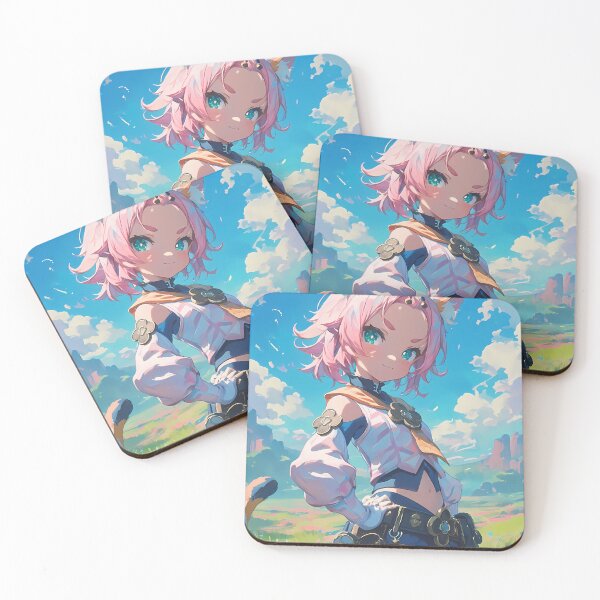 Item preview, Diona Genshin Impact Cute Catgirl Pink Hair Meadow designed and sold by Tokyonomad.