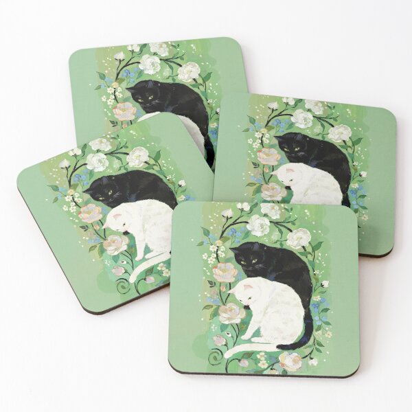Item preview, Black cat and white cat designed and sold by xianxiu-ling.