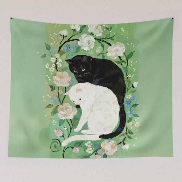 Item preview, Black cat and white cat designed and sold by xianxiu-ling.