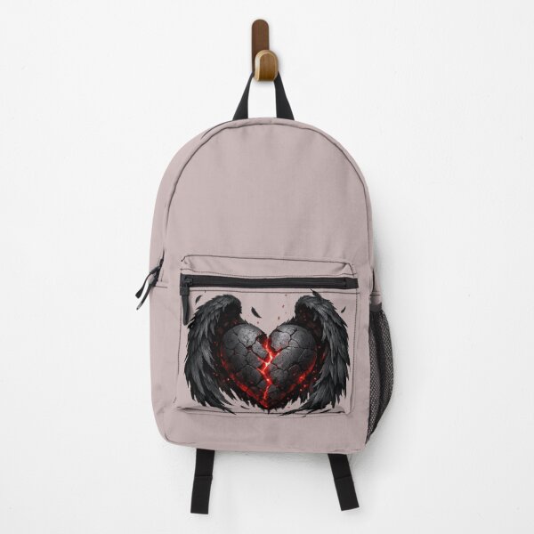 Item preview, Dark Gothic Broken Heart with Black Angel Wings – Glowing Red Cracked Stone Love, Emotional Aesthetic Sticker designed and sold by CutePearlStudio.