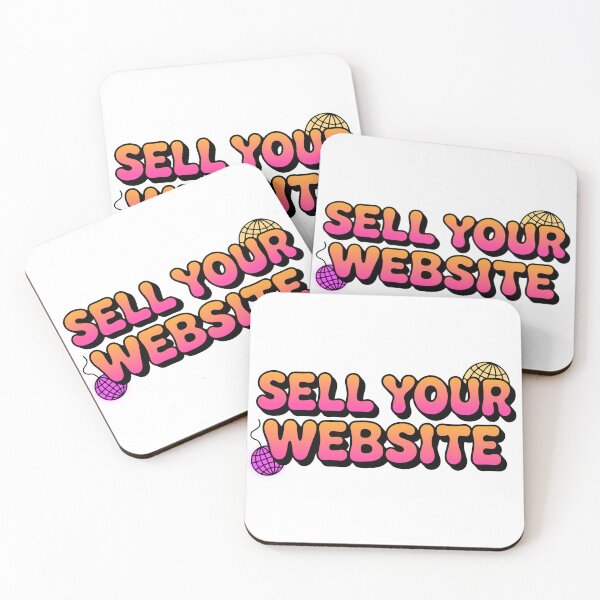 Item preview, Sell Your Website Pink Orange Gradient Retro Tech Sticker designed and sold by PixelWaveBD.