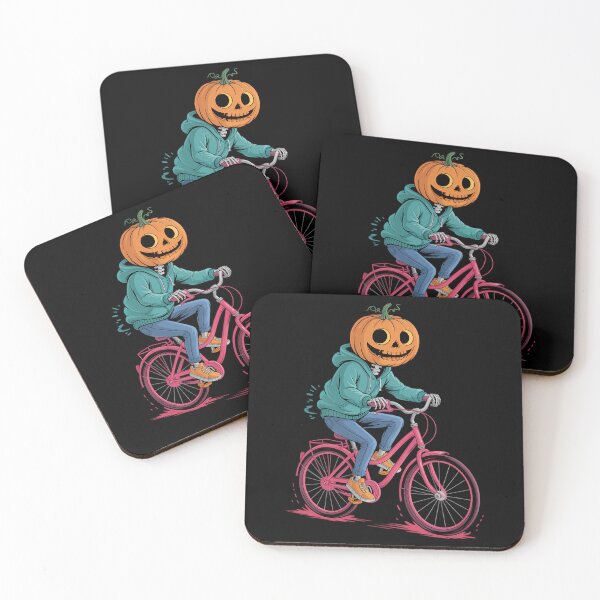 Item preview, Pumpkin Head Skeleton BMX Rider Halloween Spooky Bike designed and sold by papertaless.