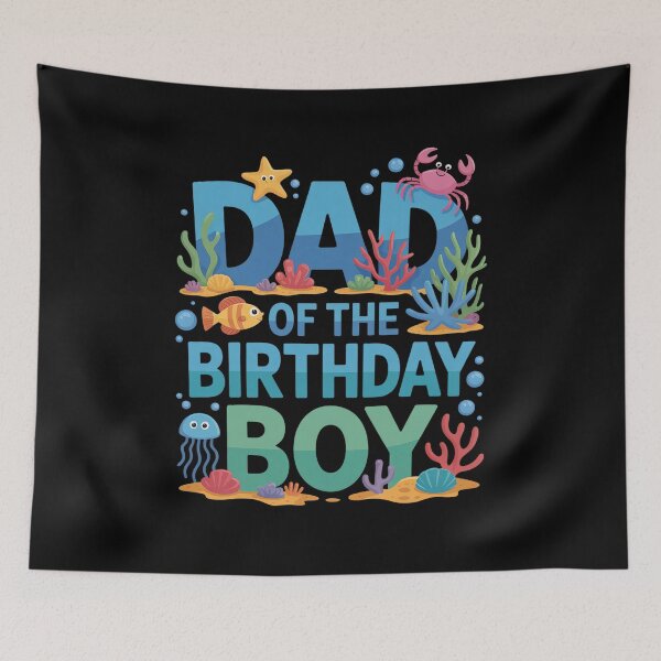 Item preview, Dad of The Birthday Boy Aquarium Sea Animals Matching designed and sold by Rrettgison.