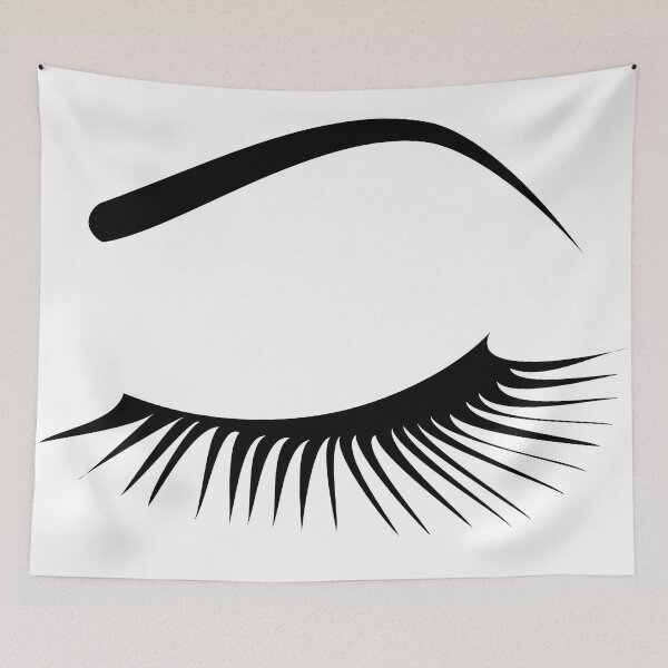 Item preview, Closed Eyelashes Left Eye Long Lashes Black Brow Art designed and sold by Lainey1978.
