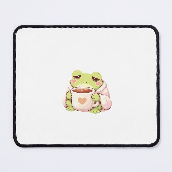 Item preview, Kawaii Frog with Coffee “Coffee First” | Cute Sleepy Frog designed and sold by AidaAviles.