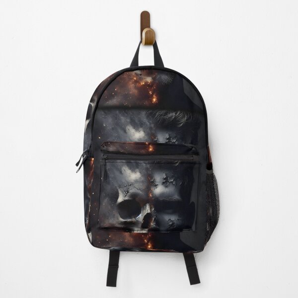 Item preview, Dark Duality Half Skull Disintegration - Fiery Grunge Aesthetic designed and sold by MouradStudio.