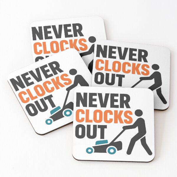 Item preview, Never Clocks Out Lawn Mowing Dad Design designed and sold by FunFitLife Studio.