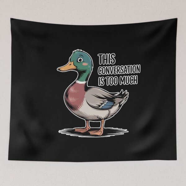 Item preview, Awkward Duck This Conversation Is Too Much Funny Introvert Meme designed and sold by ImaginedSpace7.