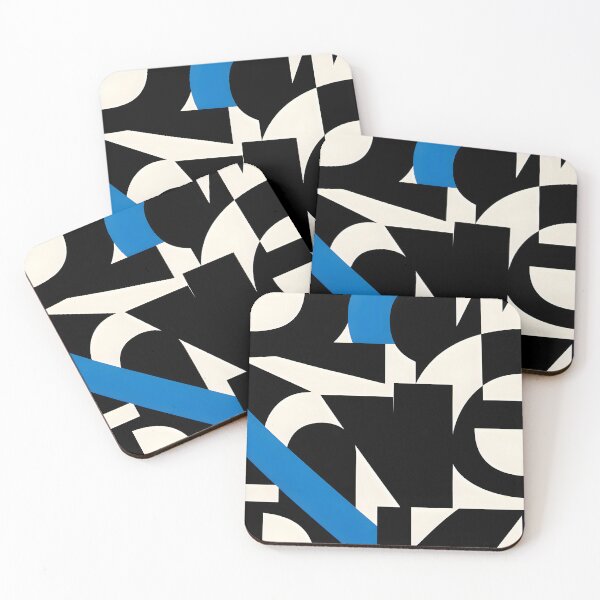 Item preview, Modern Abstract Geometric Art Poster with Blue Accent designed and sold by FestivityFinds.