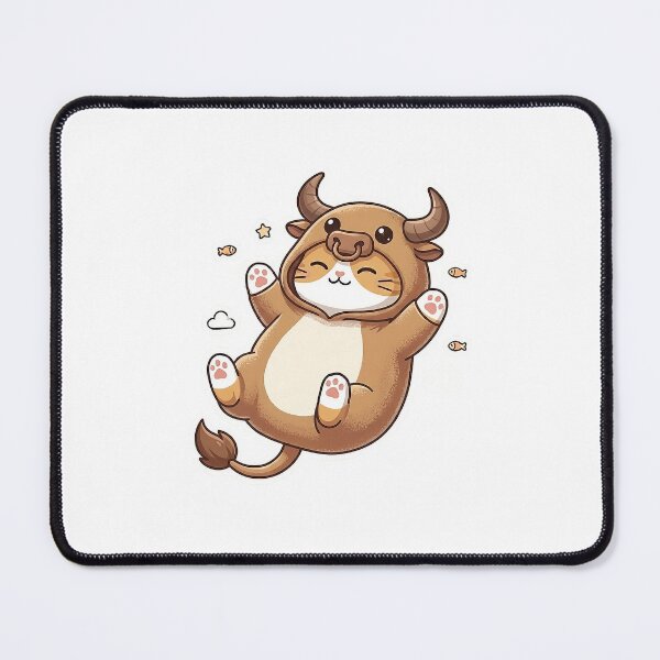 Item preview, Happy Ginger Cat in Cozy Cow Pajamas Kawaii Art designed and sold by NoopnyangStudio.