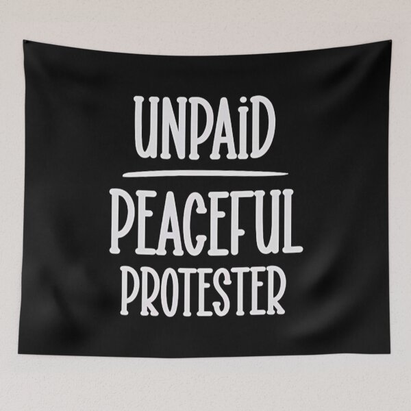 Item preview, Unpaid Peaceful Protester, Activist Graphic Tee, Political Expression Gift, 100% Cotton V-Neck designed and sold by HyphThonia.