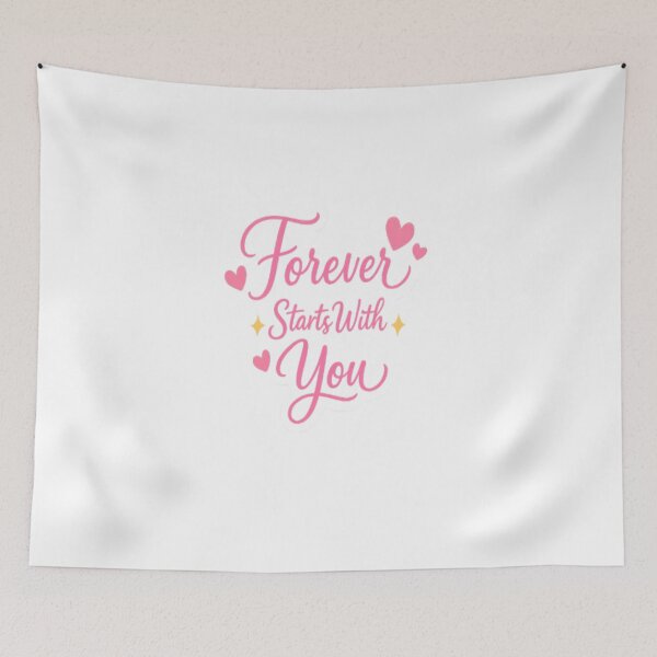 Item preview, Forever Starts With You Romantic Sticker | Cute Love Quote Aesthetic Couple Design designed and sold by Lovestickerco.