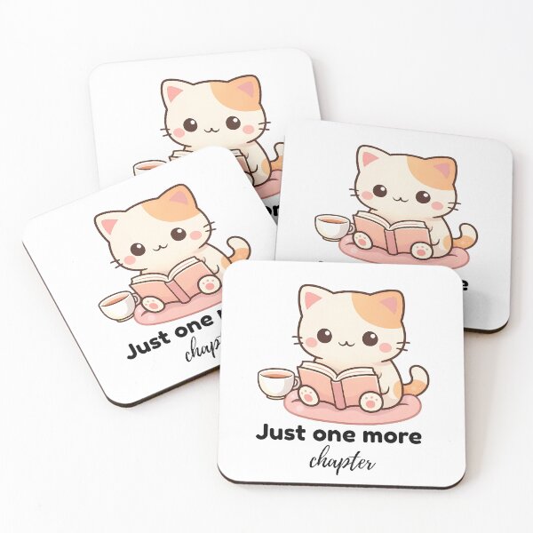Item preview, Cute Reading Cat with Coffee – Kawaii Cozy Book Lover Aesthetic Gift designed and sold by Artinkcreative.