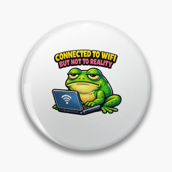 Item preview, Disconnected Frog Surreal Laptop Meme designed and sold by Anantha's Studio.
