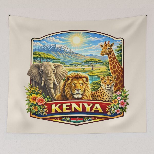 Item preview, Kenya - Mount Kilimanjaro, Safari Wildlife and Savanna Landscape designed and sold by Myra365Art.