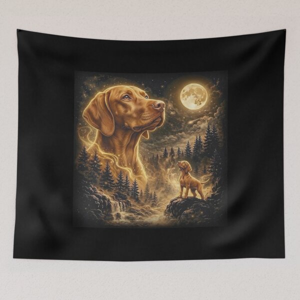 Item preview, Vizsla Howling to The Moon Vintage , Funny Wolf Parody, Vizsla Mom Gift designed and sold by BachulAlam.